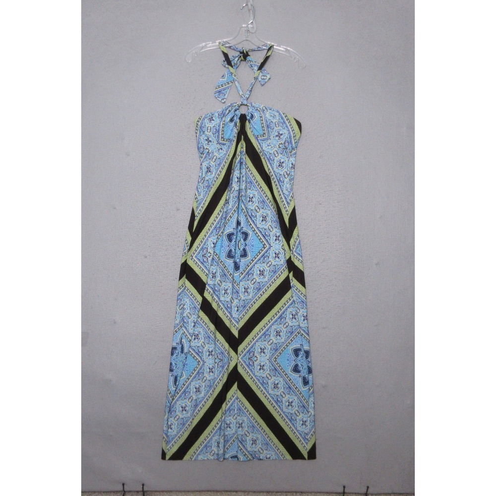 Vintage Y2K En Focus Studio Dress 8 Halter Boho Festival Beach Midi Art to Wear